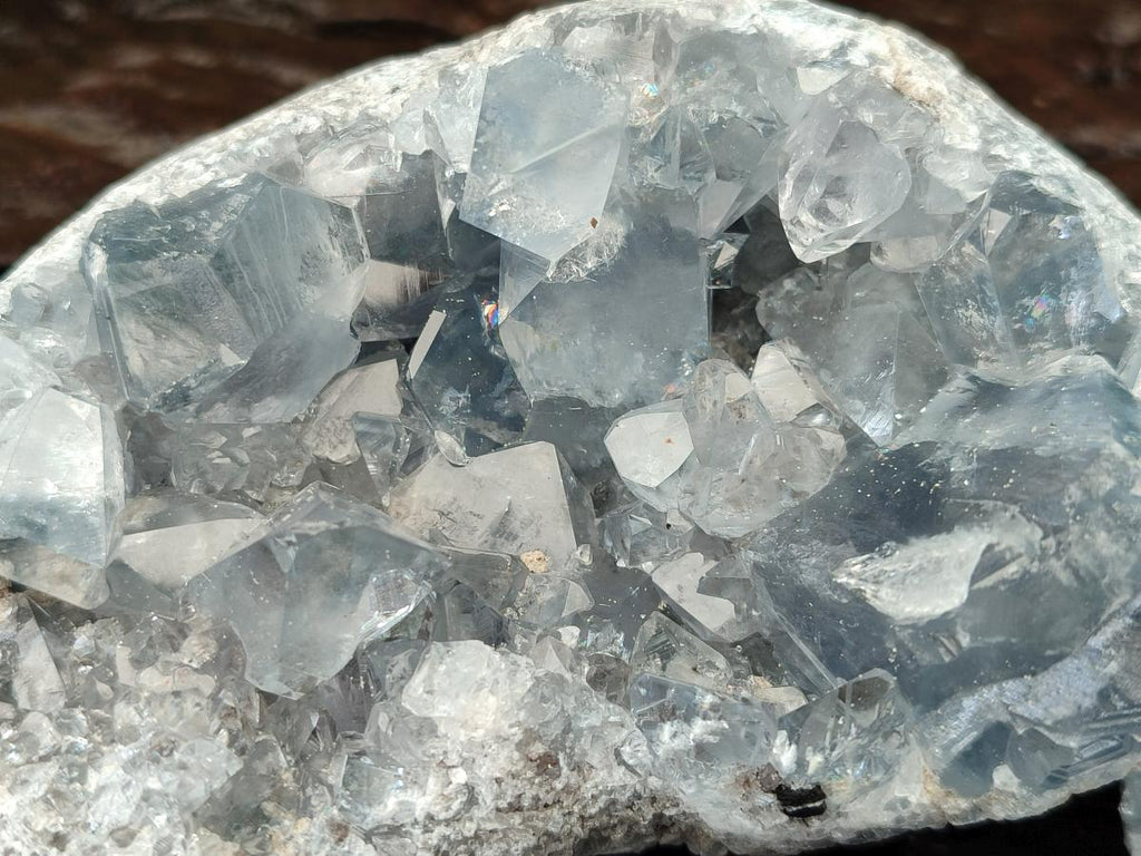Natural Blue Celestite Geode Specimens x 3 From Sakoany, Madagascar - Toprock Gemstones and Minerals 