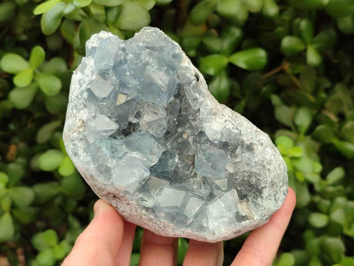 Natural Blue Celestite Geode Specimens x 3 From Sakoany, Madagascar