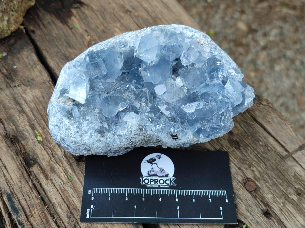 Natural Blue Celestite Geode Specimens x 3 From Sakoany, Madagascar - Toprock Gemstones and Minerals 