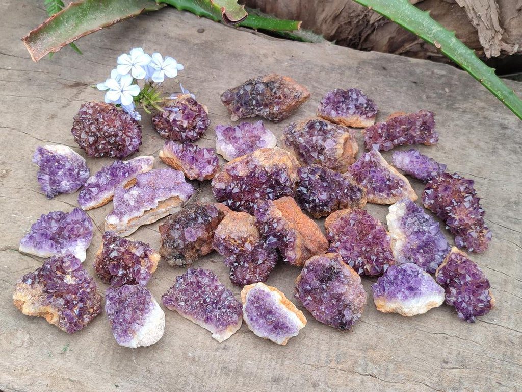 Natural Dark Purple Amethyst Quartz Crystal Plates x 35 From Boekenhouthoek, South Africa