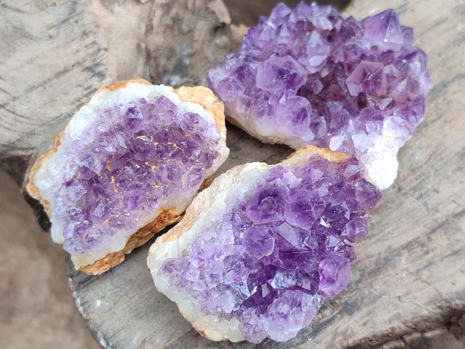 Natural Dark Purple Amethyst Quartz Crystal Plates x 35 From Boekenhouthoek, South Africa
