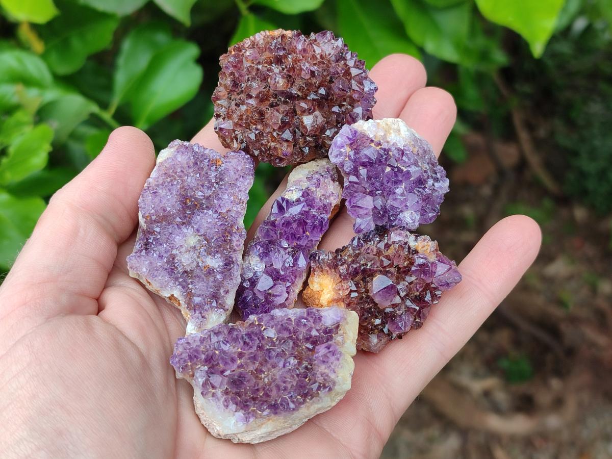 Natural Dark Purple Amethyst Quartz Crystal Plates x 35 From Boekenhouthoek, South Africa