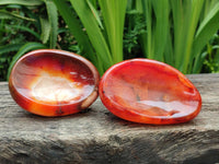 Polished Carnelian Agate Gemstone Bowls x 6 From Madagascar