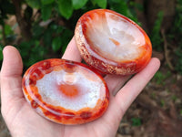 Polished Carnelian Agate Gemstone Bowls x 6 From Madagascar