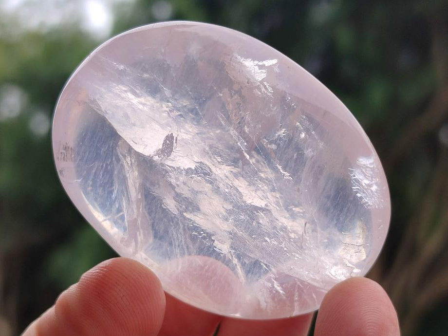 Polished Mix of Girasol and Rose Quartz Galets x 24 From Ambatondrazaka, Madagascar