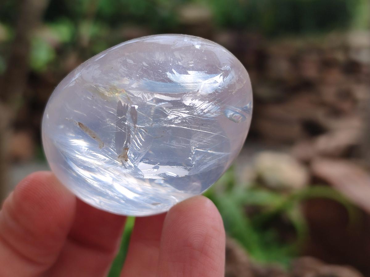 Polished Mix of Girasol and Rose Quartz Galets x 24 From Ambatondrazaka, Madagascar