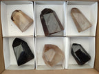 Polished Mix of Smokey and Morion Quartz Crystals x 6 From Madagascar