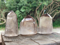 Polished Mix of Smokey and Morion Quartz Crystals x 6 From Madagascar