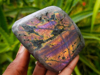 Polished Rare Purple Sunset Flash Labradorite Standing Free Forms x 6 From Tulear, Madagascar