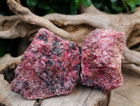 Natural Rhodonite Cobbed Specimens x 6 From Rhusinga, Zimbabwe