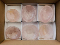 Polished Gemmy Rose Quartz Bowls x 6 From Madagascar