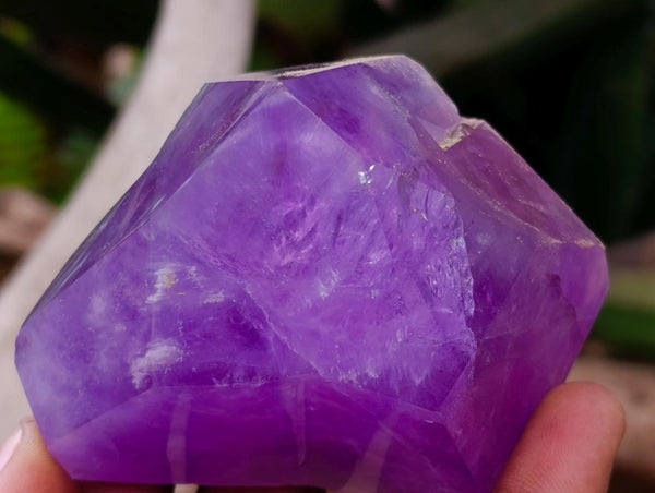 Polished Window Amethyst Crystals x 2 From Akansobe, Madagascar