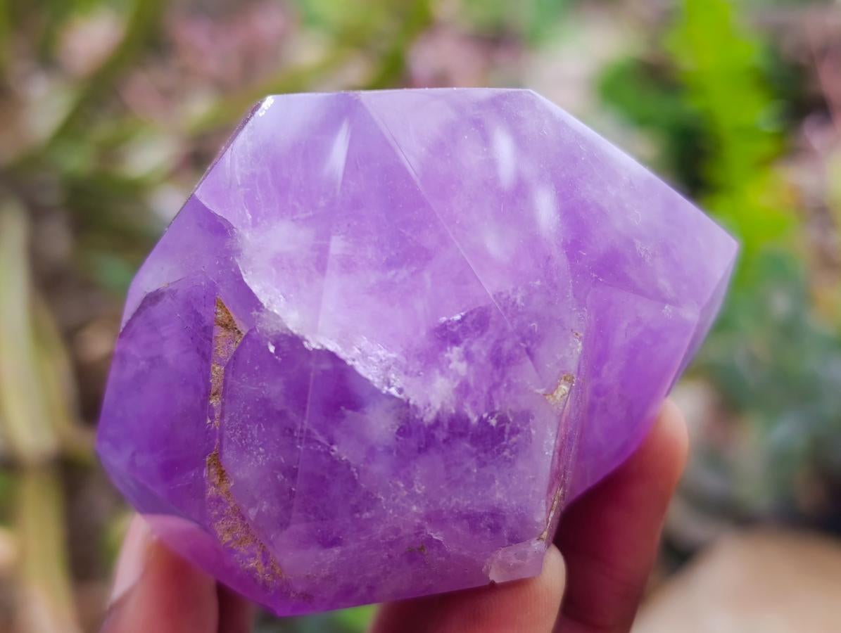 Polished Window Amethyst Crystals x 2 From Akansobe, Madagascar