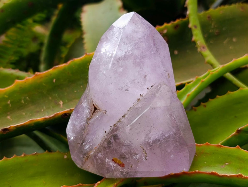 Polished Window Amethyst Crystals x 2 From Akansobe, Madagascar