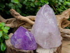 Polished Window Amethyst Crystals x 2 From Akansobe, Madagascar