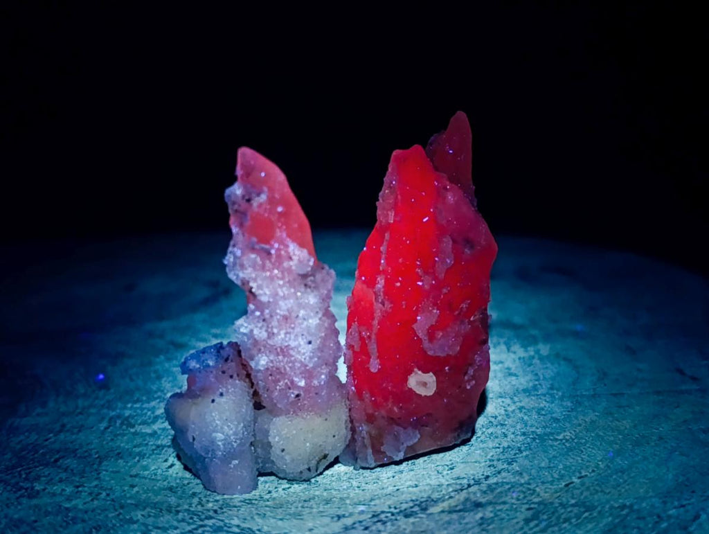 Natural Drusy Quartz Coated Spearhead Calcite Specimens x 35 From Albert's Mountain, Lesotho