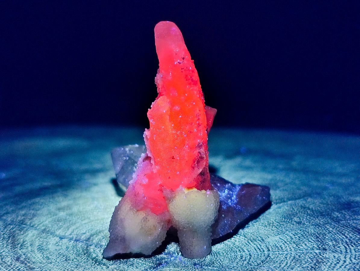 Natural Drusy Quartz Coated Spearhead Calcite Specimens x 35 From Albert's Mountain, Lesotho