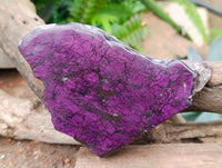 Polished On One Side Metallic Purpurite Specimens x 2 From Erongo, Namibia