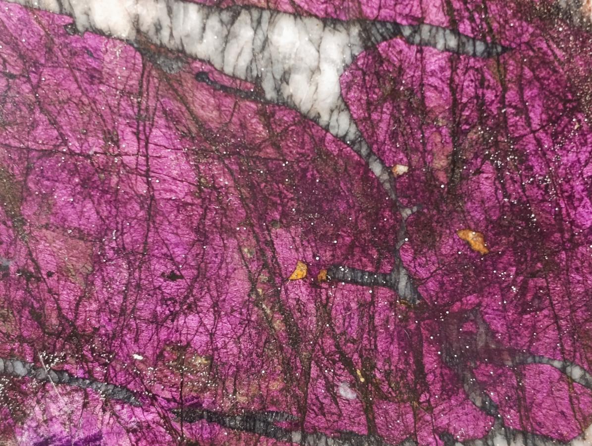 Polished On One Side Metallic Purpurite Specimens x 2 From Erongo, Namibia