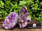 Polished Dark Purple Chevron Amethyst Clusters x 2 From Mapatizya, Zambia