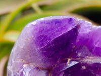 Polished Dark Purple Chevron Amethyst Clusters x 2 From Mapatizya, Zambia