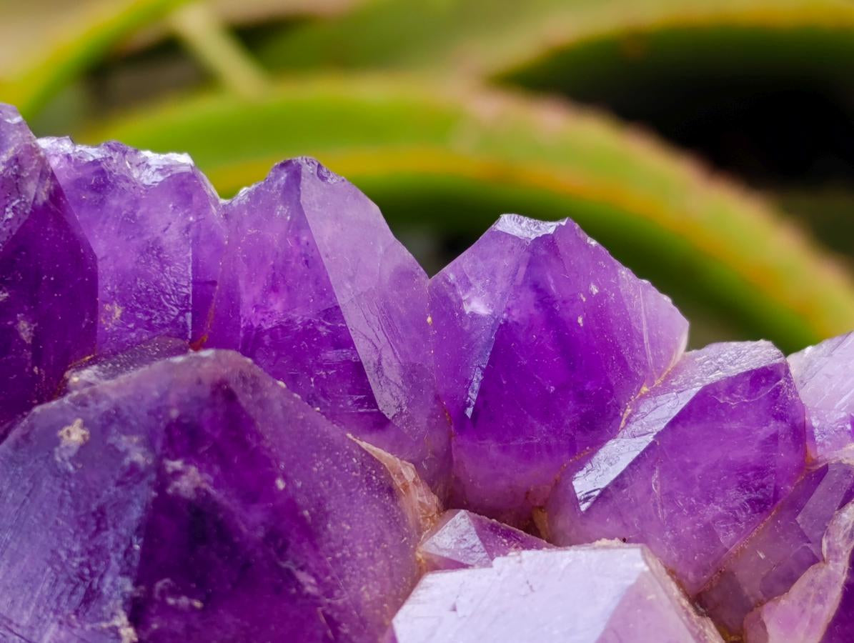 Polished Dark Purple Chevron Amethyst Clusters x 2 From Mapatizya, Zambia