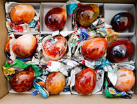 Polished Carnelian Agate Gemstone Eggs x 12 From Madagascar