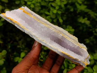 Natural Etched Blue Chalcedony Geodes x 4 From Nsanje, Malawi