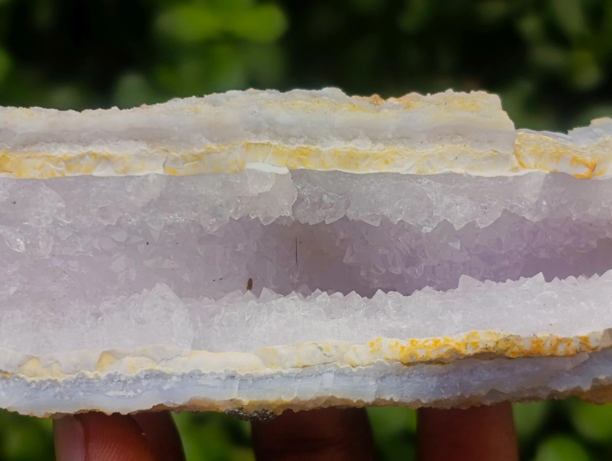 Natural Etched Blue Chalcedony Geodes x 4 From Nsanje, Malawi
