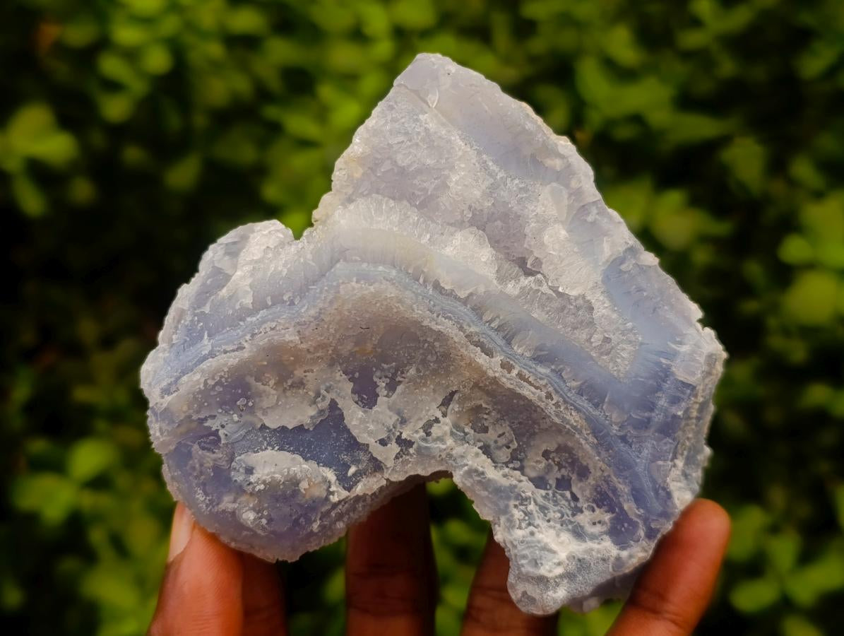 Natural Etched Blue Chalcedony Geodes x 4 From Nsanje, Malawi