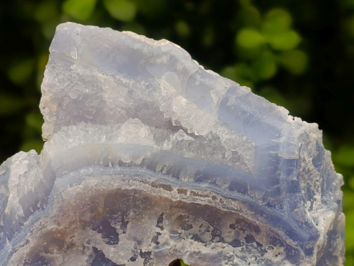 Natural Etched Blue Chalcedony Geodes x 4 From Nsanje, Malawi