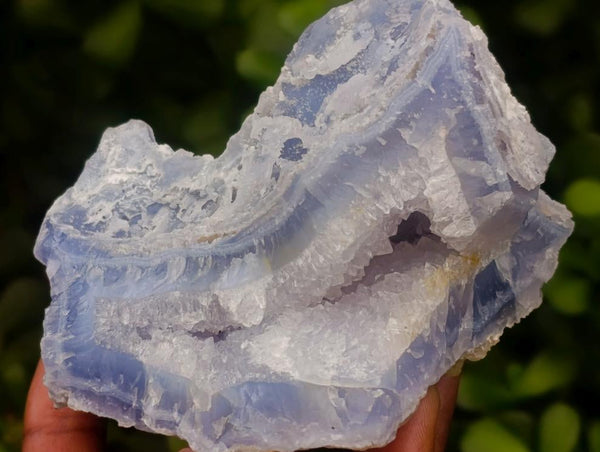 Natural Etched Blue Chalcedony Geodes x 4 From Nsanje, Malawi