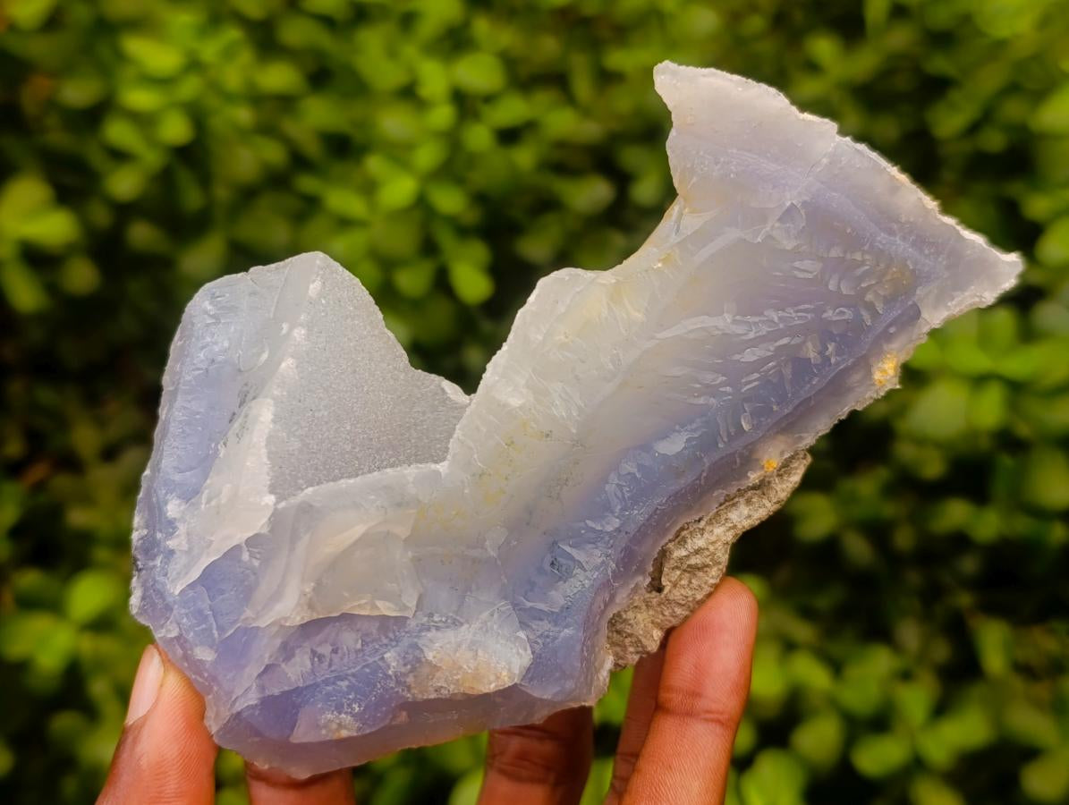 Natural Etched Blue Chalcedony Geodes x 4 From Nsanje, Malawi