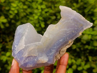 Natural Etched Blue Chalcedony Geodes x 4 From Nsanje, Malawi
