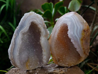 Polished Crystalline Centre Agate Geodes x 6 From Maintirano, Madagascar