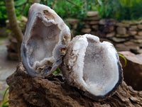 Polished Crystalline Centre Agate Geodes x 6 From Maintirano, Madagascar