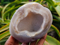 Polished Crystalline Centre Agate Geodes x 6 From Maintirano, Madagascar