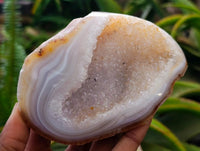 Polished Crystalline Centre Agate Geodes x 6 From Maintirano, Madagascar