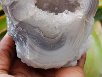 Polished Crystalline Centre Agate Geodes x 6 From Maintirano, Madagascar