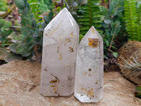Polished Clear Window Quartz Crystals with Inclusions x 2 From Madagascar