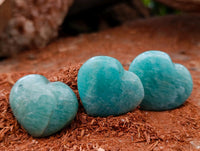 Polished A Grade Amazonite Hearts x 20 From Madagascar