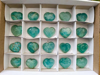 Polished A Grade Amazonite Hearts x 20 From Madagascar