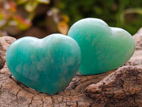 Polished A Grade Amazonite Hearts x 20 From Madagascar