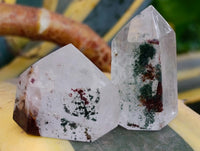 Polished Chlorite Moss Quartz Crystals x 14 From Mandoto, Madagascar