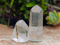 Polished Chlorite Moss Quartz Crystals x 14 From Mandoto, Madagascar