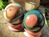 Polished Polychrome Jasper Spheres x 3 From NW Coast, Madagascar