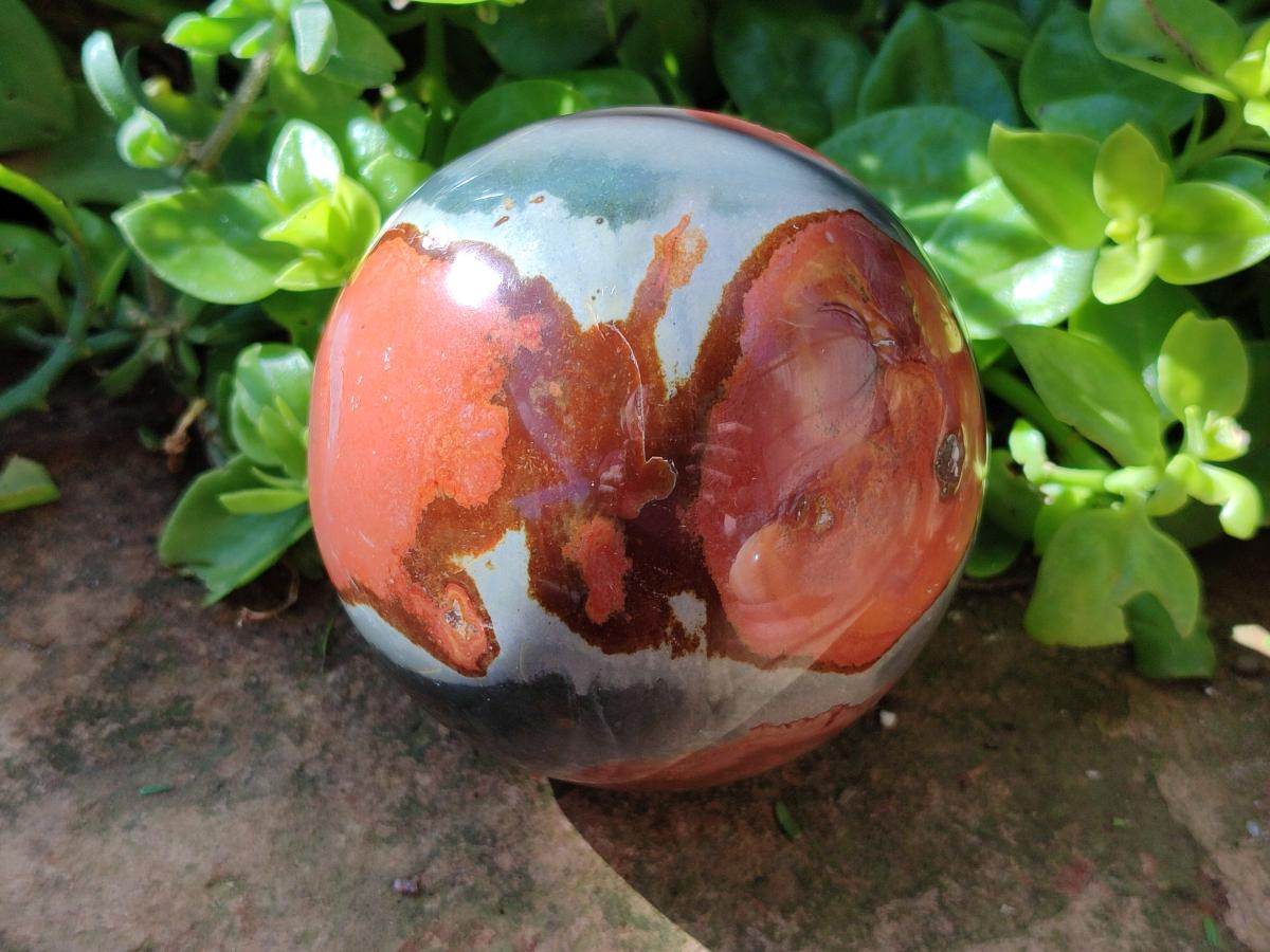Polished Polychrome Jasper Spheres x 3 From NW Coast, Madagascar