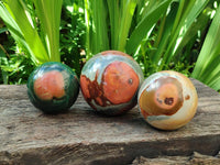 Polished Polychrome Jasper Spheres x 3 From NW Coast, Madagascar