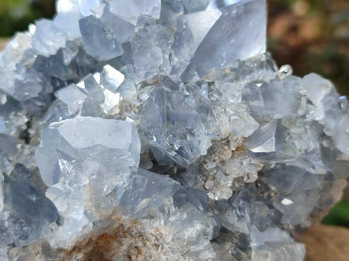 Natural Blue Celestite Geode Specimens x 3 From Sakoany, Madagascar