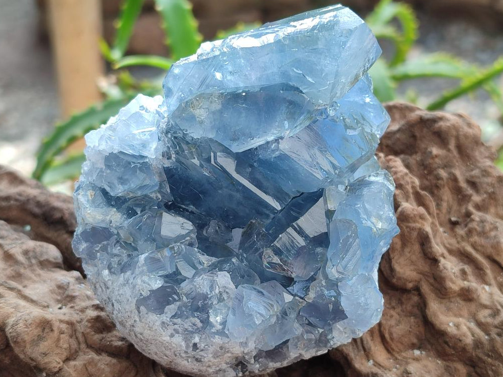 Natural Blue Celestite Geode Specimens x 3 From Sakoany, Madagascar